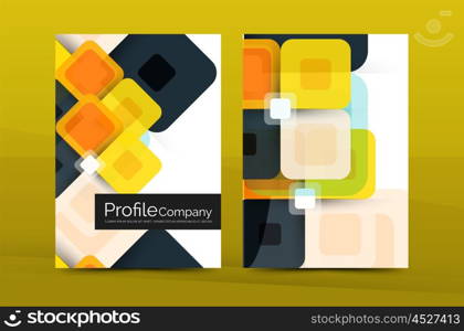 Vector colorful square business annual report cover, brochure template