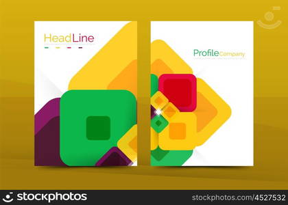 Vector colorful square business annual report cover, brochure template