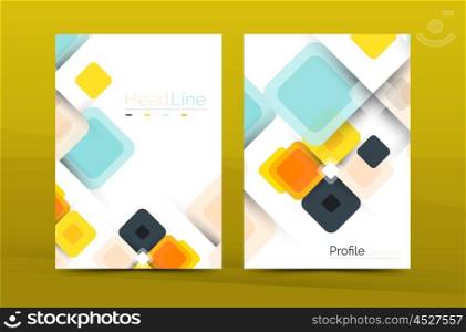 Vector colorful square business annual report cover, brochure template