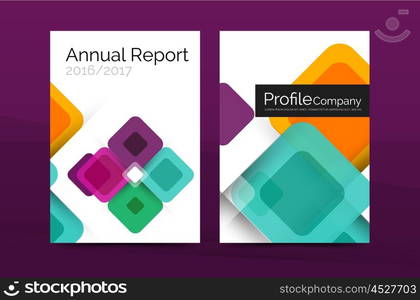 Vector colorful square business annual report cover, brochure template