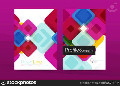 Vector colorful square business annual report cover, brochure template