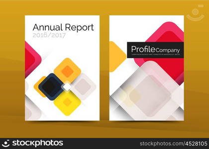 Vector colorful square business annual report cover, brochure template