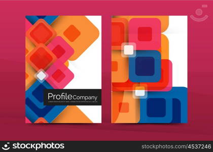 Vector colorful square business annual report cover, brochure template