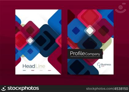 Vector colorful square business annual report cover, brochure template