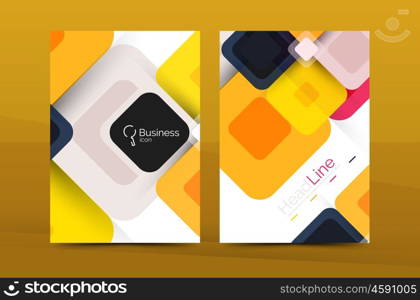 Vector colorful square business annual report cover, brochure template