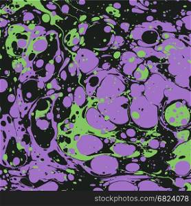 vector colorful violet green black hand drawn ebru paper marbling liquid paint artwork decoration texture background