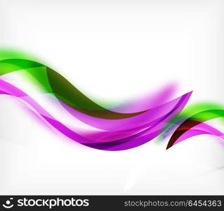 Vector colorful wavy stripe on white background with blurred effects. Vector digital techno abstract background. Vector colorful wavy stripe on white background with blurred effects. Vector digital techno abstract background template