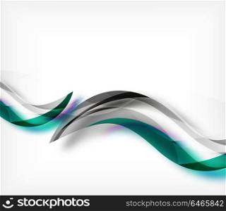 Vector colorful wavy stripe on white background with blurred effects. Vector digital techno abstract background. Vector colorful wavy stripe on white background with blurred effects. Vector digital techno abstract background template