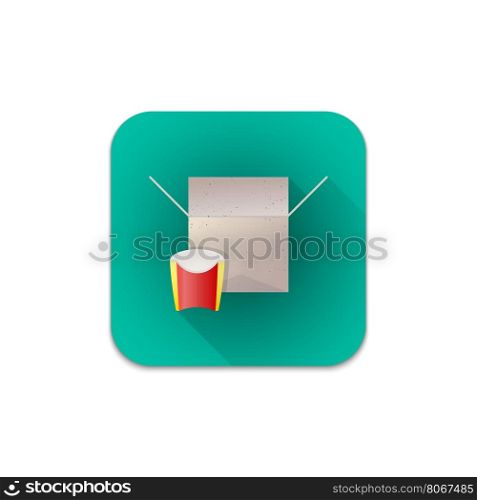 vector colourful flat design cardboard recycle waste box illustration green teal icon shadow isolated white background&#xA;