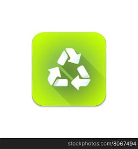 vector colourful flat design recycle waste arrows sign illustration green icon shadow isolated white background&#xA;