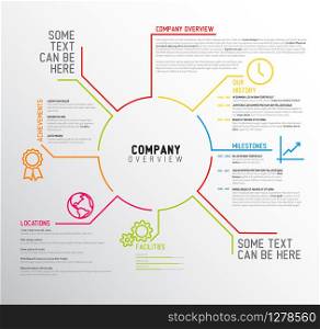 Vector Company infographic overview design template with thin line icons