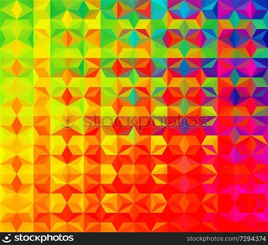 vector composition with grid, tiles, 3d effect. vector colorful background