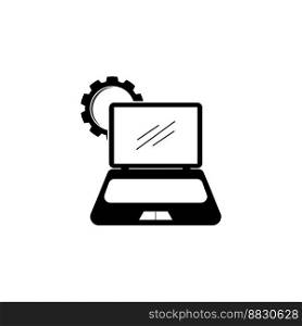 Vector computer and laptop repair logo template icon illustration design