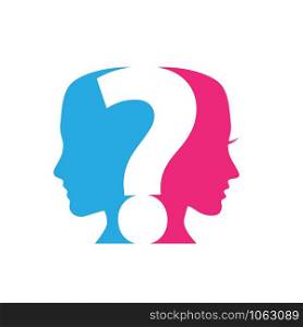 Vector concept of Questions Couples, question mark