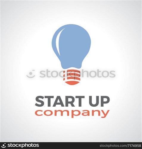 Vector concept startup and innovation, blue lamp