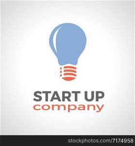Vector concept startup and innovation, blue lamp