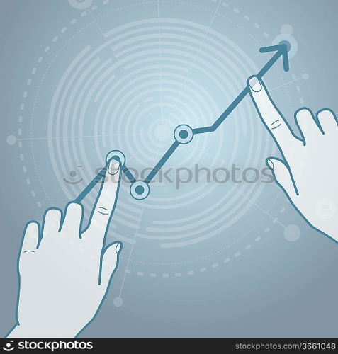 Vector concept - touchscreen and graph