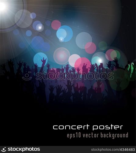 vector concert poster with crowd