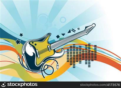 vector concert poster with guitar