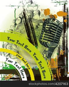 vector concert poster with microphone