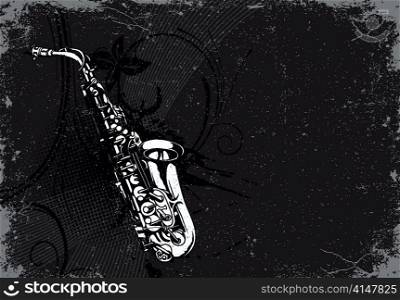 vector concert poster with saxophone