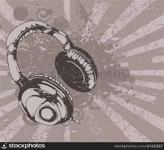 vector concert wallpaper with headphones