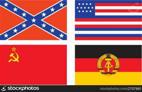 vector Confederate, old USA, USSR, and GDR flags