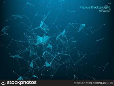 Vector connecting lines and dots. Global creative social network with abstract polygonal background 