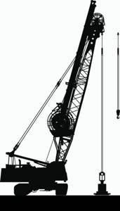 Vector construction crane silhouette