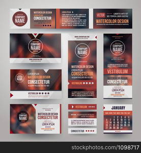 Vector Corporate identity templates with blurred abstract background