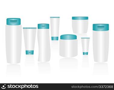 Vector cosmetic container templates for designers. Editable