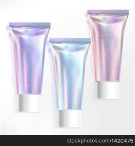 Vector Cosmetics Skincare Healthcare Haircare tubes with white screw cap