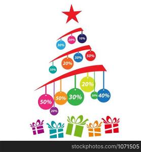 Vector cover discounts on christmas tree