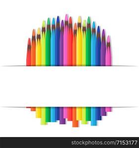 "Vector cover with colored pencils on the topic "back to school" and place for text"