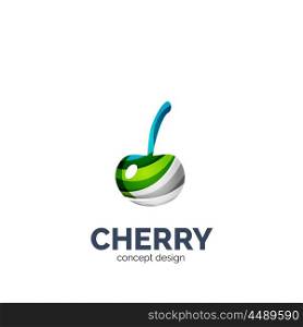 Vector creative abstract cherry fruit logo. Vector creative abstract cherry fruit logo created with waves