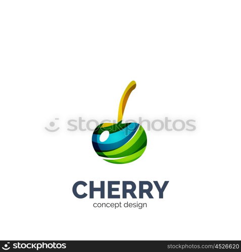 Vector creative abstract cherry fruit logo. Vector creative abstract cherry fruit logo created with waves