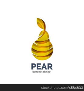 Vector creative abstract pear fruit logo. Vector creative abstract pear fruit logo created with waves