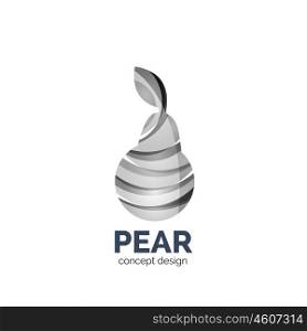 Vector creative abstract pear fruit logo. Vector creative abstract pear fruit logo created with waves