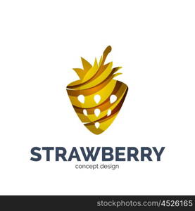 Vector creative abstract strawberry fruit logo. Vector creative abstract strawberry fruit logo created with waves