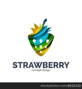 Vector creative abstract strawberry fruit logo. Vector creative abstract strawberry fruit logo created with waves