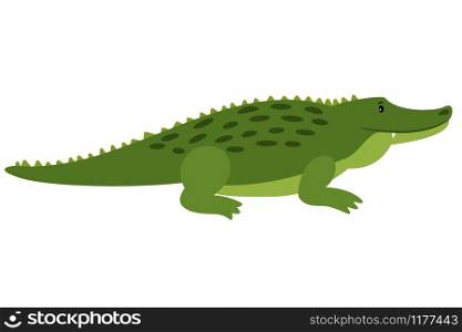 Vector Crocodile. Vector isolated cartoon alligator, african gator on white background. Vector Crocodile. Vector isolated cartoon alligator, african gator on white