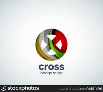 Vector cross logo template, abstract business icon