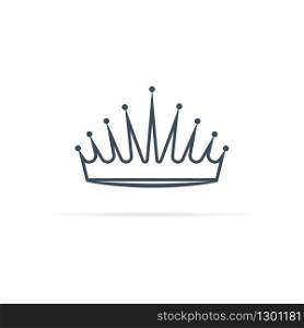 vector crown icon in 3d style with shadow