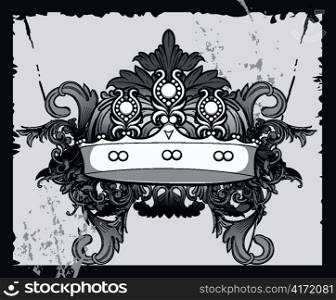 vector crown with baroque floral