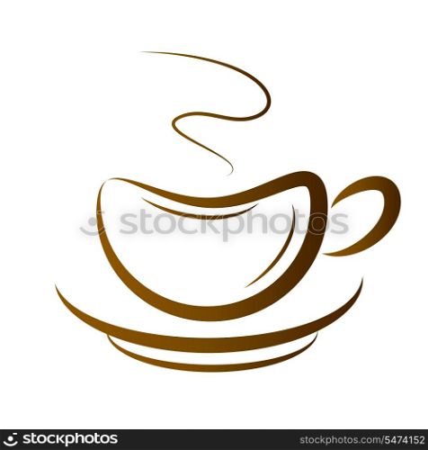 Vector Cup Of Hot Coffee On A White Background