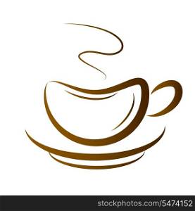 Vector Cup Of Hot Coffee On A White Background