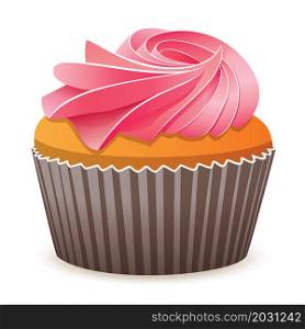 vector cupcake with pink cream
