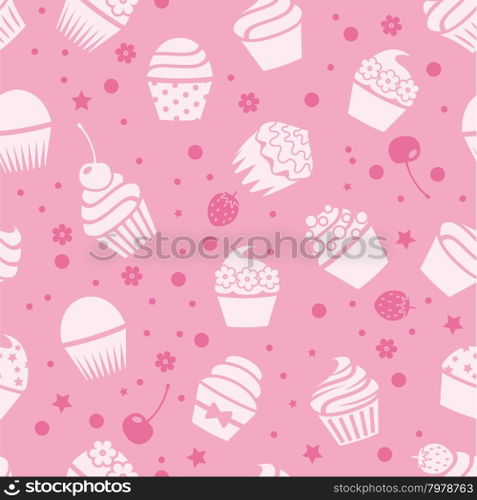 vector cupcakes seamless pattern