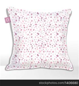Vector Cushion or Pillow with Terrazzo, Rock, Granite or Stone Pattern Printed