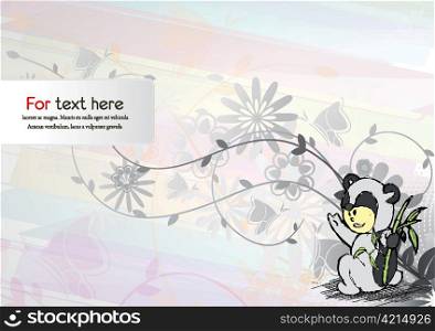 vector cute kid with abstract background